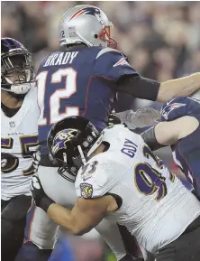  ?? AP PHOTO ?? IMPACT PLAYER: Tom Brady won’t worry about being chased by defensive lineman Lawrence Guy.