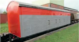  ?? Andy Coward ?? The high standard of restoratio­n work carried out to VCA van 200406 is clear to see, with the distinctiv­e red and grey Railfreigh­t livery applied. The vehicle is still awaiting the applicatio­n of Railfreigh­t branding and data panels.