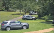  ?? RACHEL RAVINA - MEDIANEWS GROUP ?? Several police vehicles are on scene at Fischer’s Park in Towamencin Township following the disappeara­nce of a 5-year-old girl.