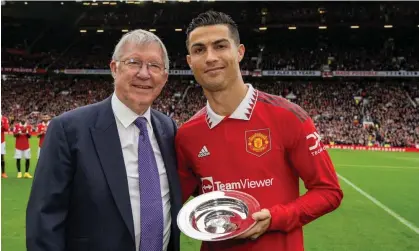  ?? Manchester United/Getty Images ?? Cristiano Ronaldo has said his former manager Sir Alex Ferguson was key in his decision not to join rivals City. Photograph: Ash Donelon/