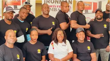  ?? ?? Executives of the National Federation of Zimbabwe Body-building and Fitness pose for a picture after the launch of the 2022 Ironman Festival in Kadoma