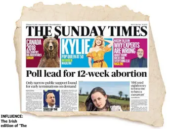  ??  ?? INFLUENCE: The Irish edition of ‘The Sunday Times’