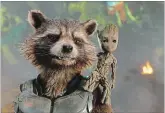  ?? THE ASSOCIATED PRESS ?? Rocket, voiced by Bradley Cooper, and Baby Groot, voiced by Vin Diesel. Baby Groot grew from a shoot of Groot, who died in “Guardians of the Galaxy.”