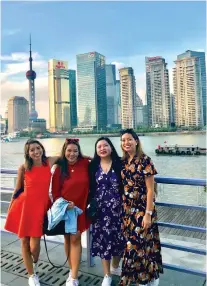  ??  ?? AT THE BUND are (from left) Cindie del Rosario, Kremheild Real, the writer and Candie del Rosario.