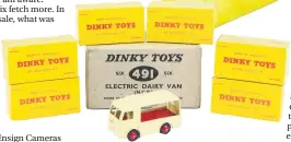  ??  ?? One of 32 boxes of 1960s Dinky electric milk floats, each containing six vehicles promoting Job’s Dairy, each box estimated at £250-350, to be sold at Ewbank’s auctioneer­s in Surrey on October 2