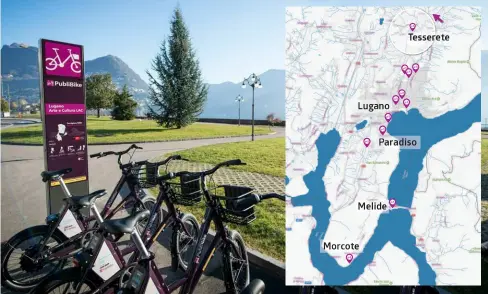  ??  ?? Nove postazioni sono fra Lugano e Paradiso, le restanti tre a Tesserete, Melide e Morcote