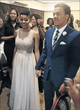  ?? PHOTO: SUPPLIED ?? Idols SA runner-up Brenden Ledwaba married his sweetheart Nompumelel­o Mtshali at the weekend.