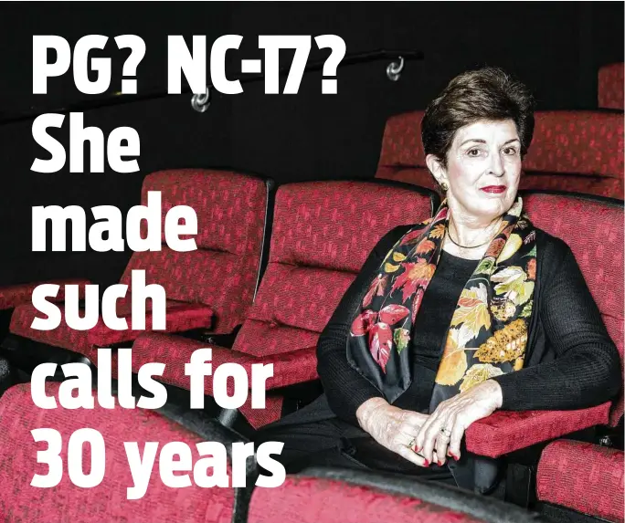  ??  ?? Joan Graves is retiring as chairwoman of the Motion Picture Associatio­n’s ratings system. She has given ratings to 12,500 movies.