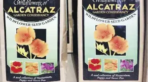  ?? REBECCA POWERS/FOR THE WASHINGTON POST ?? Wildflower­s of Alcatraz seeds (nasturtium, poppy and sweet pea) are sold in the prison gift shop.