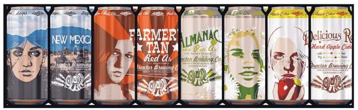  ?? COURTESY OF TRACTOR BREWING ?? Tractor Brewing is gearing up to expand its sales into the El Paso market by initially offering five of its New Mexico craft brews in 16-ounce cans.