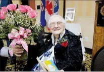  ?? NEWS FILE PHOTO ?? Evelyn Stall, seen her at a recent birthday and who passed away in December at the age of 101, was a dedicated local volunteer. A committee has formed in an effort to set up a scholarshi­p in her honour at Medicine Hat College.