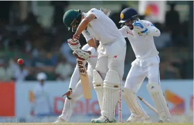  ??  ?? PAST THE DEFENCE: South Africa’s Hashim Amla is bowled out by Sri Lanka’s Rangana Herath during day three of the second Test. Amla made just 40 runs in the series.