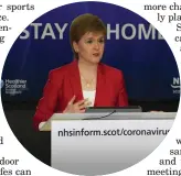  ??  ?? Nicola Sturgeon said Scots should savour the chance to enjoy meeting indoors for the first time in three months