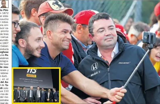  ??  ?? ANIVERSARI­O. Eric Boullier acudió a la celebració­n de los 110 años de Pirelli en los deportes de motor en el Museo del Automóvil de Turín.