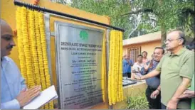  ?? ARVIND YADAV/HT PHOTO ?? Union finance minister Arun Jaitley inaugurate­d a decentrali­sed sewage treatment plant at Lodhi Garden on Friday.