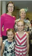  ??  ?? Birthday girl (front, left) Maeve Moore celebrates with sister Elly Moore, mum Lorna Moore and grandmothe­r Lillian Jones.