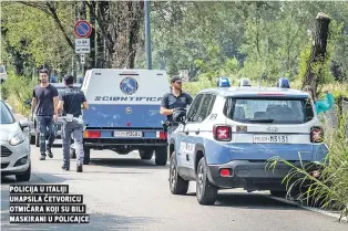  ??  ?? policija u italiji uhapsila četvoricu Otmičara koji su bili maskirani u policajce