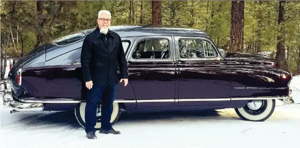  ?? KEN AND THERESA STAINSBY ?? Ken Stainsby waited many years to restore his 1951 Nash Canadian Statesman. The car was finished last year and is “quite happy” cruising on the open highway.