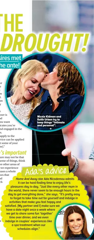  ??  ?? Nicole Kidman and Keith Urban try to keep things “intimate and personal”.