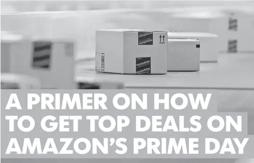  ?? KEVORK DJANSEZIAN, GETTY IMAGES ?? Amazon says it will offer more than 100,000 deals over the course of the day, more than doubling last year’s offers.