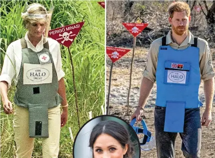  ?? Photo: The HALO Trust ?? Prince Harry recently walked through a cleared minefield in Angola, echoing his mother’s 1997 visit.