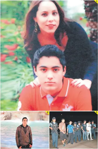  ?? FOTOS: EL HERALDO ?? 2 1 3 (1) En la imagen el extinto Carlos Emilio posa junto a su madre Tatiana Núñez. (2) El universita­rio durante un paseo por varios países de Europa. (3) Los cuatro amigos de Collier detenidos por la DPI.