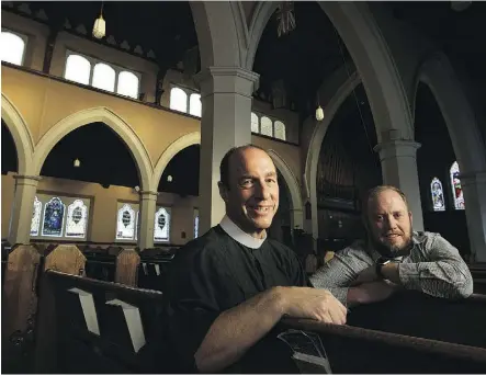  ?? DAVID BLOOM ?? When Father Chris Pappas, left, came to Holy Trinity Anglican Church, he made arts a priority for the space and, along with music director Dr. John Brough, keeps the church hopping with activities in the three arts spaces, including the 350-seat main worship area.