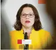  ?? Foto: dpa ?? Andrea Nahles: „Die rechte Hand wusste oft nicht, was die linke will.“