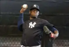  ?? LYNNE SLADKY - THE ASSOCIATED PRESS ?? FILE - In this Feb. 14, 2019, file photo, New York Yankees starting pitcher Luis Severino throws in the bullpen at the Yankees spring training facility, in Tampa, Fla.