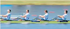  ??  ?? Silver service: The men’s quad team took second place at the World Championsh­ips