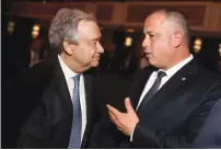  ?? (Courtesy) ?? MK HILIK BAR (right) speaks to Secretary-General Antonio Guterres at the UN in New York on Tuesday.