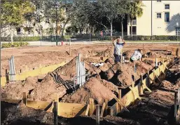  ?? BILL DIPAOLO / THE PALM BEACH POST ?? A mini-golf course is being built in Jupiter’s Downtown Abacoa on a vacant lot at the northeast corner of Main Street and Chancellor Drive. It will include a food shack with items from area eateries.