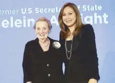  ??  ?? Karen Davila (right) got to moderate the forum and do a one-on-one with the former US secretary of state Madeleine Albright