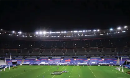  ??  ?? France’s Six Nations fixture with Scotland at the Stade de France on Sunday has been postponed following a Covid-19 outbreak in the home team’s squad. Photograph: Franck Fife/AFP/Getty Images