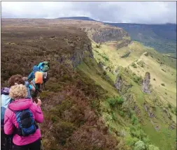  ??  ?? Club members on a trek along Ben Bulben.