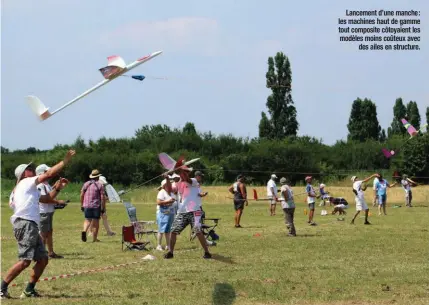  ??  ?? Lancement d’une manche : les machines haut de gamme tout composite côtoyaient les modèles moins coûteux avec des ailes en structure.