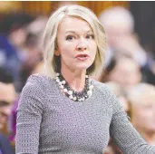  ?? SEAN KILPATRICK / THE CANADIAN PRESS ?? Conservati­ve MP Candice Bergen is behind the motion
for more “opposition days” in Parliament.