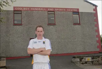  ??  ?? Michael Gregan outside the handball alley in Coolboy in 2012.