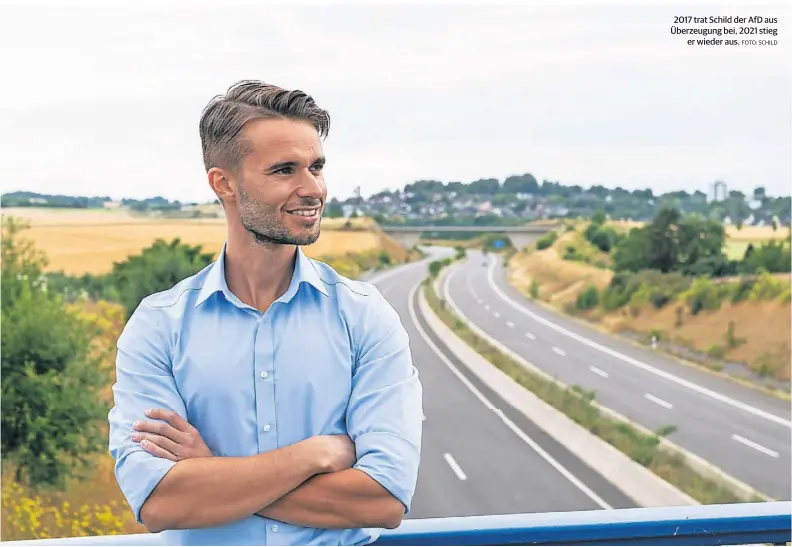  ?? FOTO: SCHILD ?? 2017 trat Schild der AfD aus Überzeugun­g bei, 2021 stieg
er wieder aus.