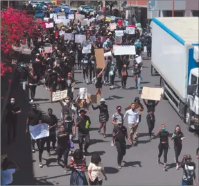  ?? Photo: Emmency Nuukala ?? For the cause… A group of Namibian youths protesting against the surge of SGBV in the country.