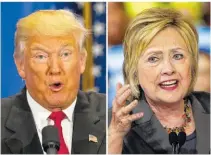  ?? ASSOCIATED PRESS FILE PHOTO ?? This photo combo of file images shows U.S. presidenti­al candidates Donald Trump, left, and Hillary Clinton. Income inequality has been a rallying cry of the 2016 election, with more Americans turning fearful and angry about a shrinking middle class.