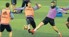  ?? FOTO: SIRVENT ?? Benzema, en un entrenamie­nto con CR7 El galo y el luso, con su futuro en el aire