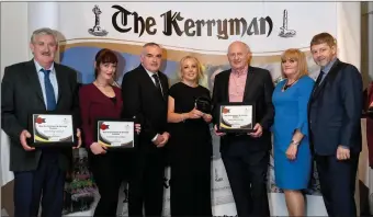  ?? Finalists of the Best Environmen­t and Heritage Award were from left Threshing Cancer, KWD, and Foodshare Tralee. ??