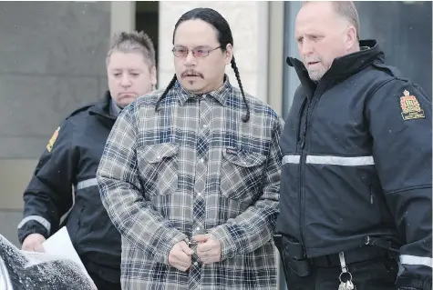  ?? TROY FLEECE ?? Richard Daniel Wolfe leaves Court of Queen’s Bench in Regina . He and his brother Richard started an outlaw gang in 1988.