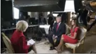  ?? CHRIS ALBERT— CBS NEWS VIA THE ASSOCIATED PRESS ?? In this image released by CBS News, 60 MINUTES Correspond­ent Lesley Stahl interviews President-elect Donald J. Trump and his wife Melania at their home, Friday in New York. The first post-election interview for television will be broadcast on 60...