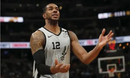  ?? Photograph: David Zalubowski/AP ?? LaMarcus Aldridge averaged 19.5 points and 8.0 rebounds in five and a half seasons for the Spurs, before they removed him from the rotation earlier this season.