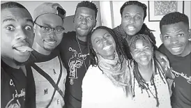  ??  ?? Freshlygro­und members with Zimbabwe’s Hope Masike