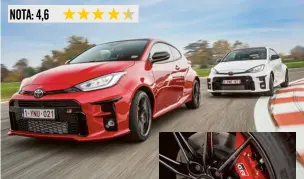  ??  ?? La tracción integral convierte al todopodero­so Toyota Yaris GR en el amo y señor de los tramos revirados, con una salida de curva espectacul­ar y muy firme.