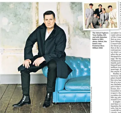  ??  ?? The Velvet Foghorn: Tony Hadley, left; and with Spandau Ballet in 1983, above. Below, the band’s new frontman Ross William Wild