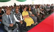  ?? ?? Ministry of Tourism and Hospitalit­y officials, tertiary institutio­ns staff from all the provinces and students follow proceeding­s during the handover ceremony of United Nations Tourism scholarshi­ps by First Lady Dr Auxillia Mnangagwa at Zimbabwe House yesterday